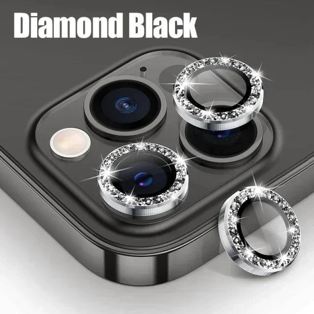Verre de protection d'objectif en métal, 3 pièces, pour iPhone 13 12 11 15 16 17Pro Max Mini, Film de protection d'objectif de caméra arrière pour iPhone 16 15 Plus