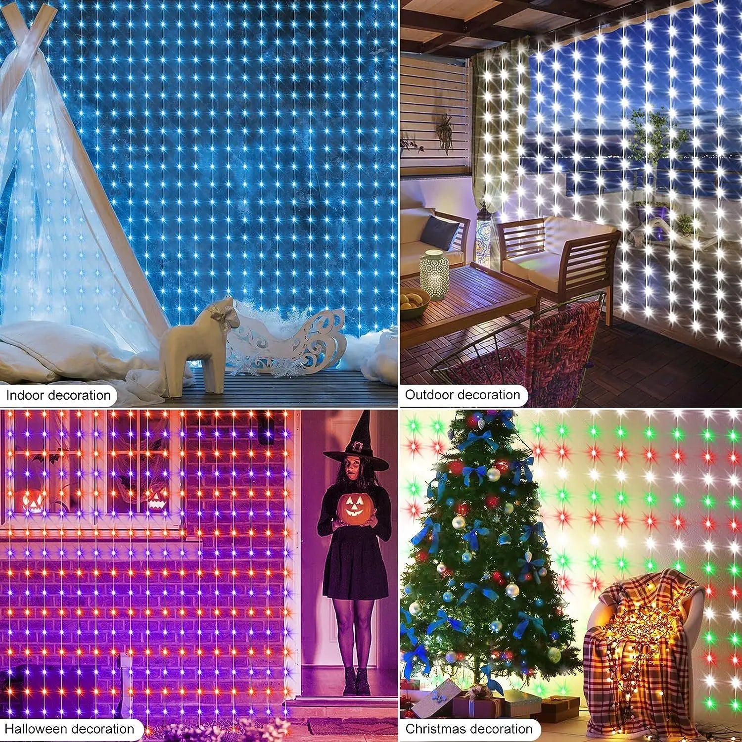 LED Lichtervorhang, Bluetooth- und WLAN-fähig (Tuya)