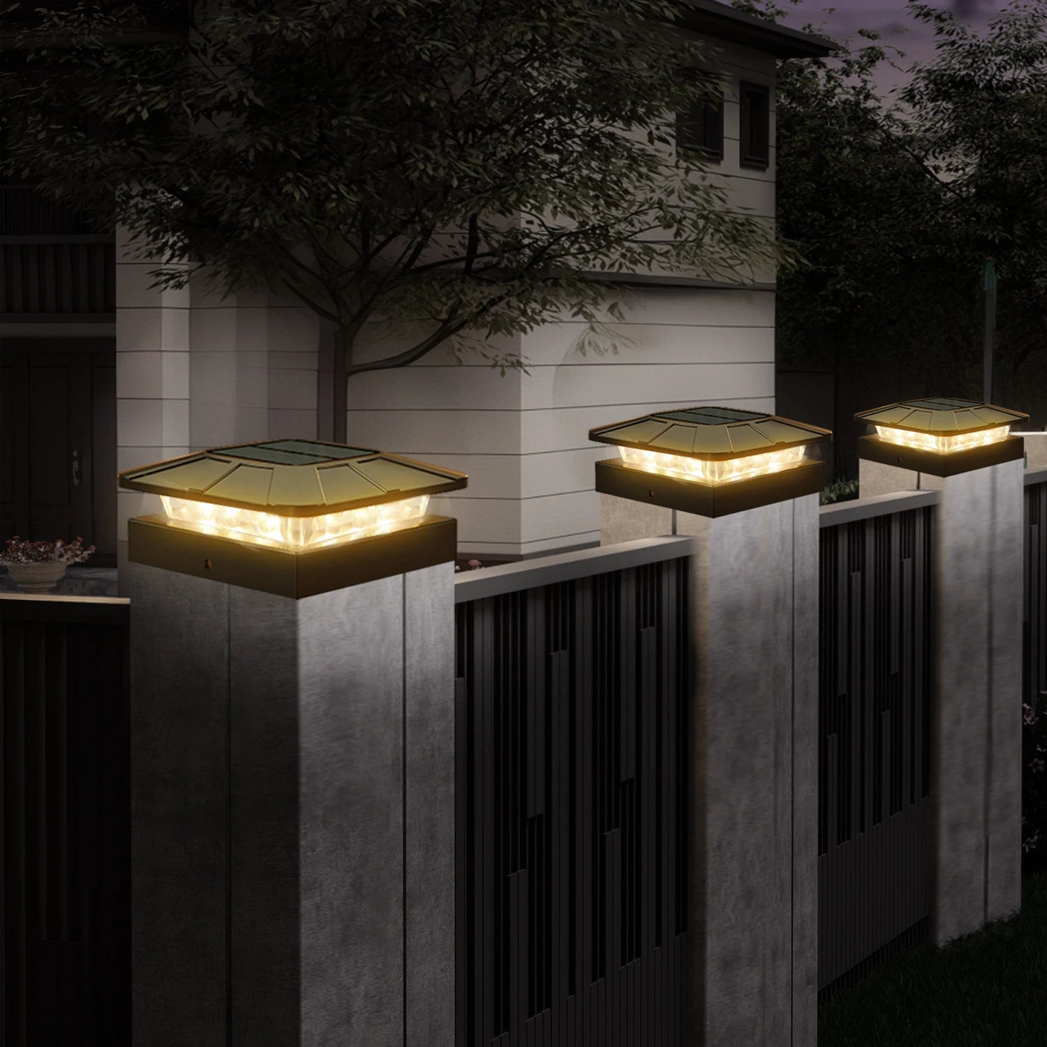 Outdoor Solar Post Cap Light – 3 Lighting Modes for Garden, Fence, and Patio