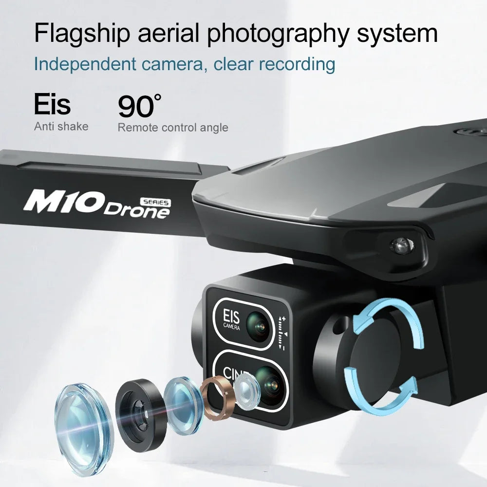 M10 Professional 4K 5G HD Drone Dual Camera Remote Control with Screen FPV Photography Brushless Foldable RC Quadcopter