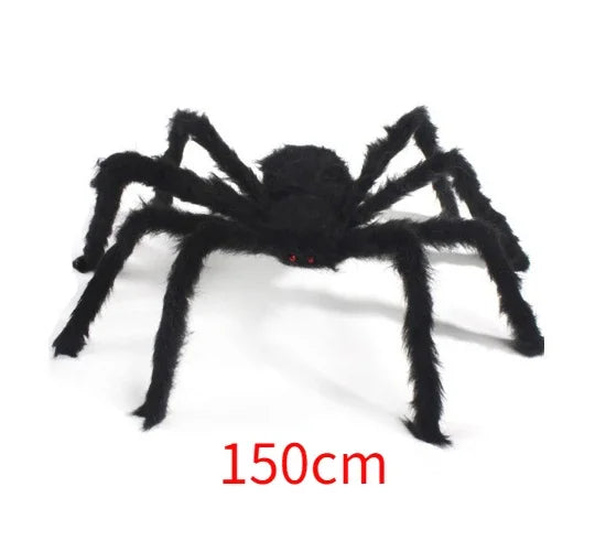 Peluche Araignée Noire Surdimensionnée – Décoration Halloween 30–90 cm