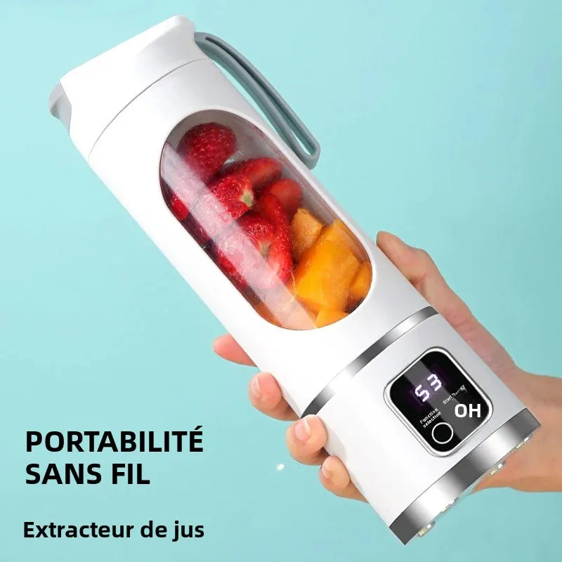 Presse-fruits Portable 450ml – 10 Lames, 3 Vitesses, Rechargeable USB, Smoothies & Glace