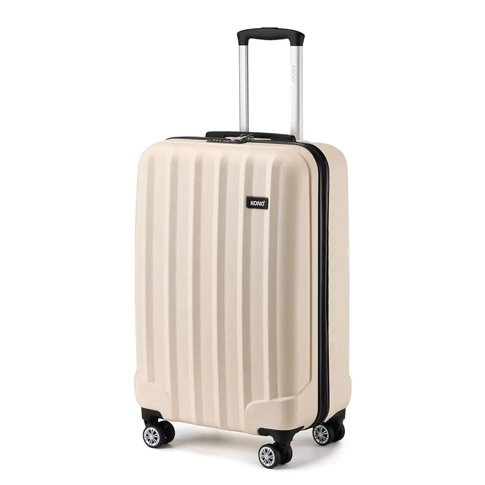 Valise rigide à roulettes en ABS léger avec serrure à combinaison KONO – bagage à main et set 3 tailles