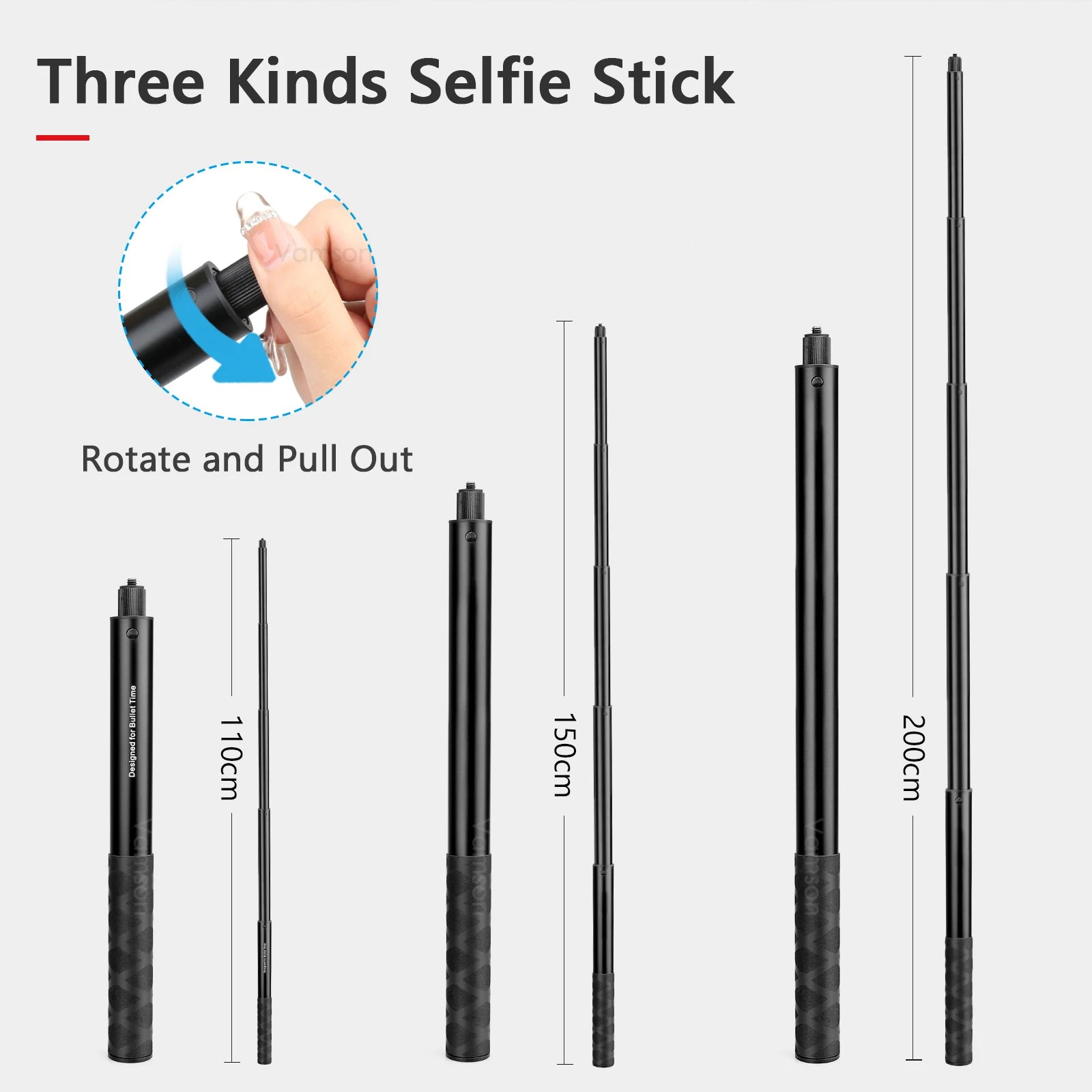 Invisible Selfie Stick for Insta360 Bery, Rotation Bullet, Tripod for Insta 360, ONE X2 ONE RS, GoPro Accessories