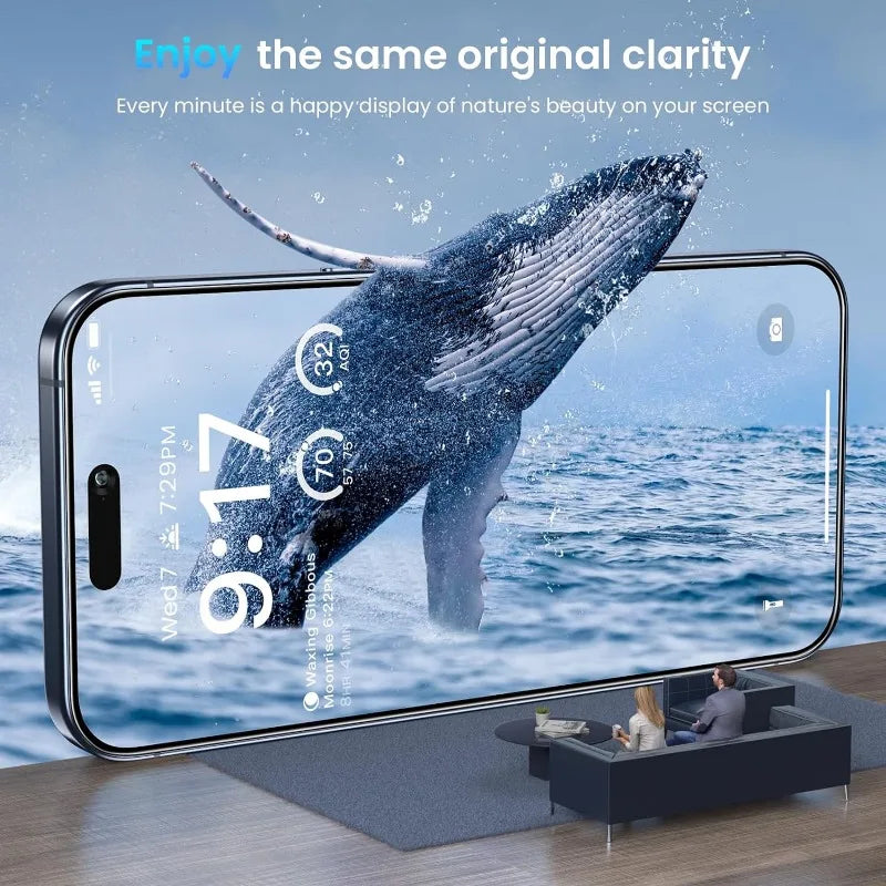 Protection d'écran 5 pièces pour iPhone 15 Pro Max, 14, 13, 12, 11, 7, 8 Plus, X, XR, XS Max, Mini