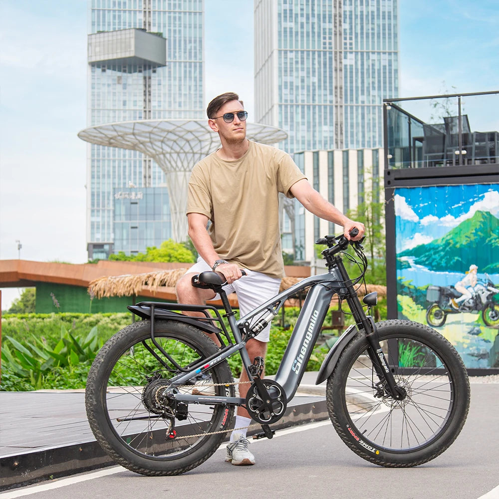 Vélo électrique Shengmilo MX05 1000 W pour adulte, VTT électrique, batterie 48 V 17,5 Ah, vélo électrique pour homme, gros pneus