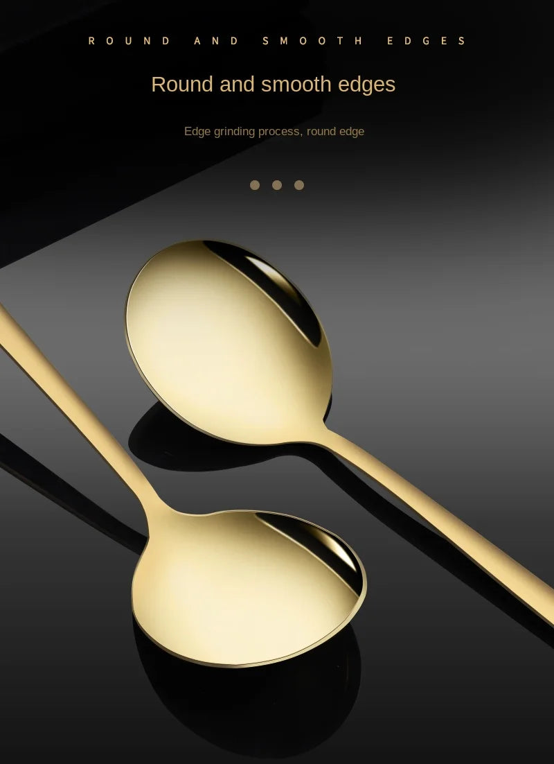 Ensemble de vaisselle en acier inoxydable doré 24 pièces, couteau à steak, fourchette, cuillère à soupe, cuillère à café, couverts lavables au lave-vaisselle, vaisselle de cuisine