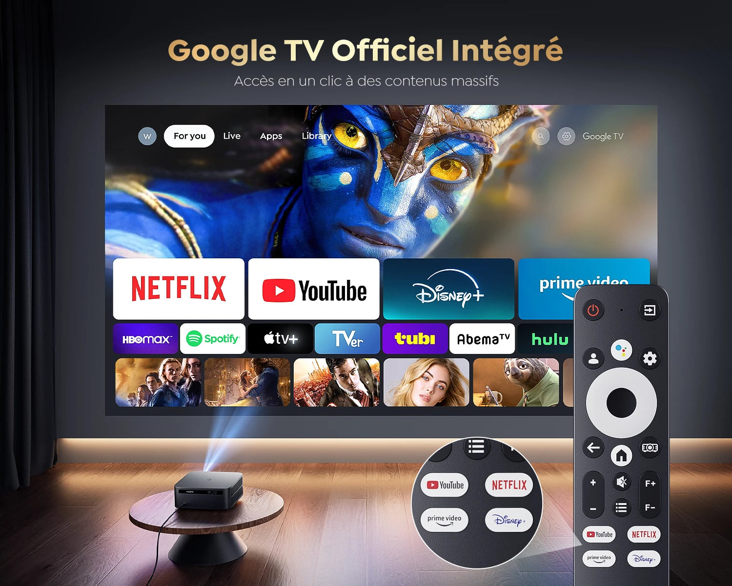Projecteur Vidéo PUTRIMS 4K 1500 ANSI – Home Cinéma avec Netflix et Android TV 11.0