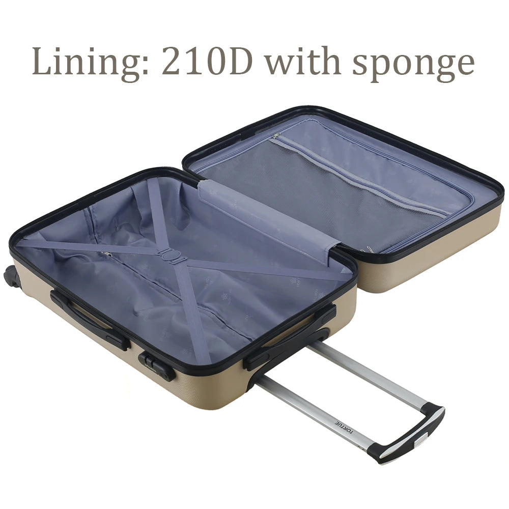 TECHOME-ABS Reisekoffer, kleines Rollgepäck, 20 Zoll, 55 x 35 x 20 cm