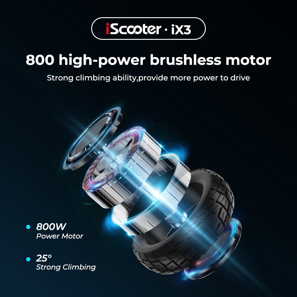 Trottinette électrique iScooter iX3 800 W 10 Ah puissante trottinette électrique tout-terrain Antidérapante, Autonomie de 40 km eScooter