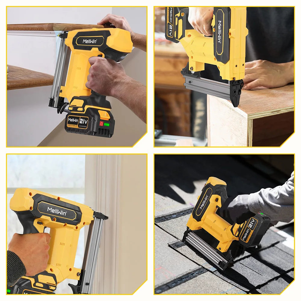 MELLWIN pistolet à ongles électrique sans fil 2 Mode agrafeuse sans fil travail du bois encadrement agrafeuse pistolet outils F30 pour Makita 18V batterie broche