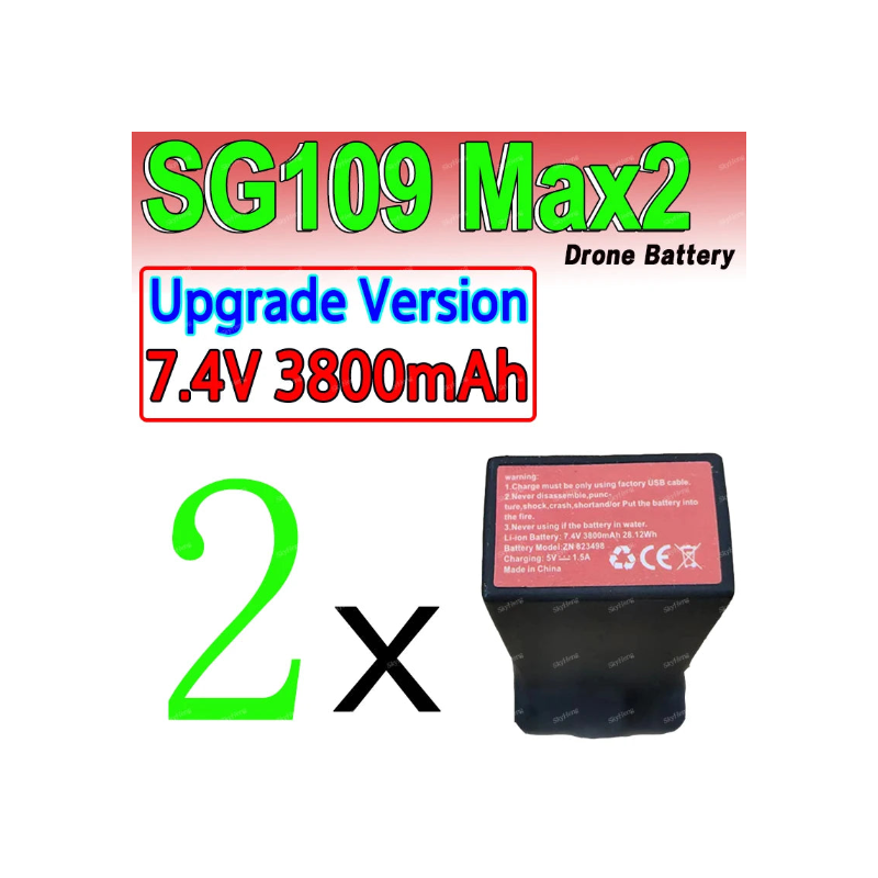 Batterie originale 7.4V 2200mAh / 3800mAh pour Drone ZLL SG109 Max2 – Batterie de remplacement RC