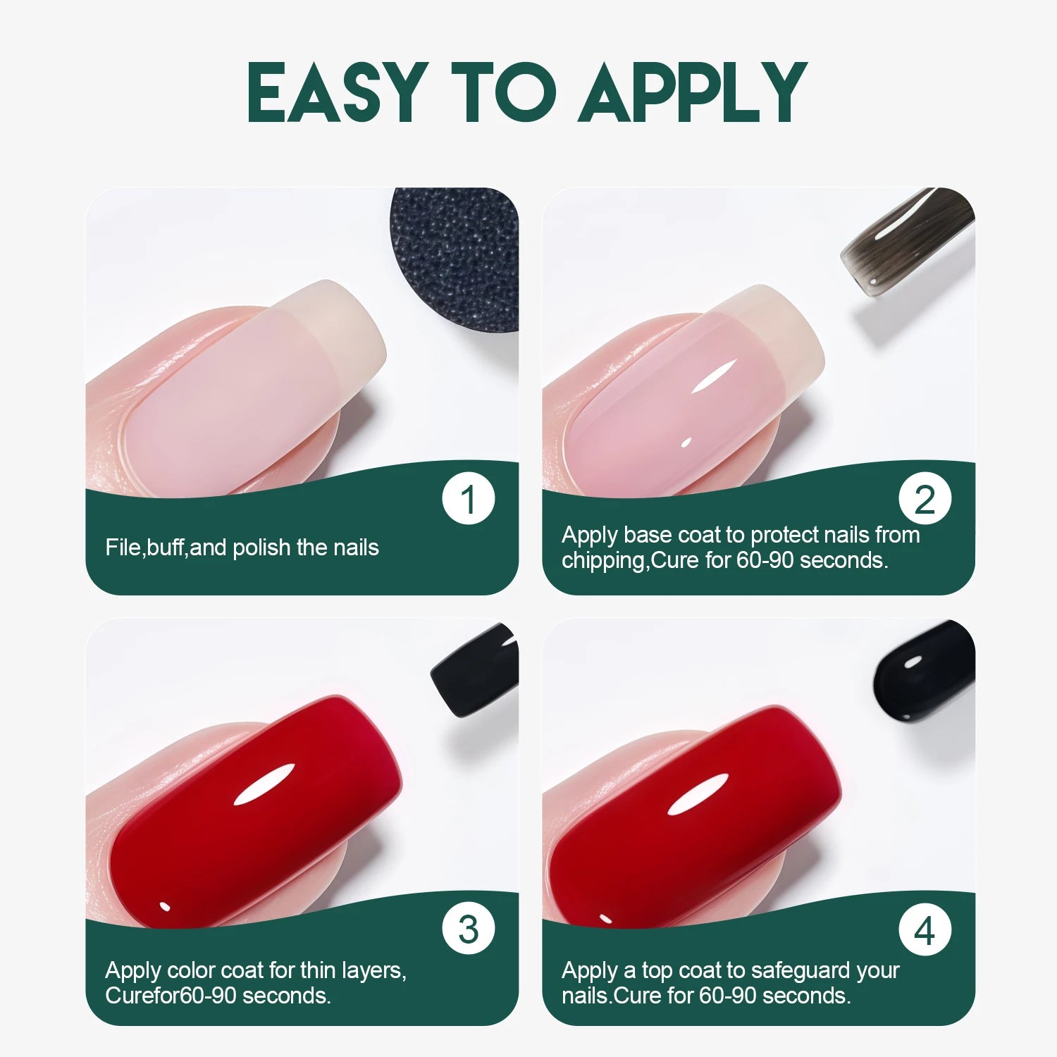 Kit Gel Base Top Coat 2 pcs, 15 ml