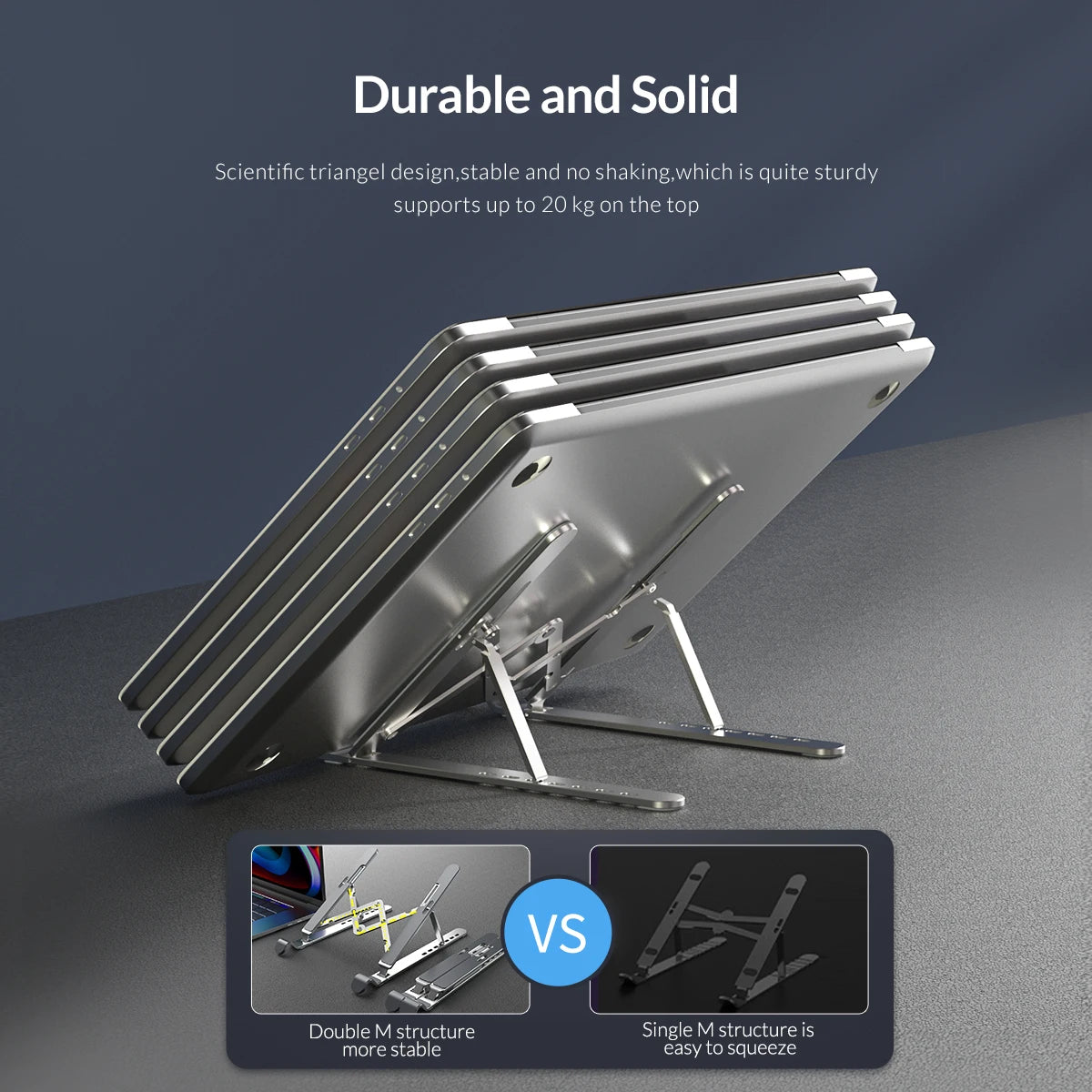Support pour ordinateur Portable pliable ORICO, support pour ordinateur Portable réglable en aluminium support pour ordinateur, 7 Angles pour tablettes MacBook
