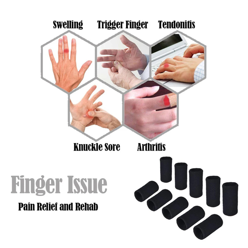 Protège-doigts de sport extensibles, protection des doigts, soutien arthritique, basket-ball, volley-ball, nouveau, 10 pièces