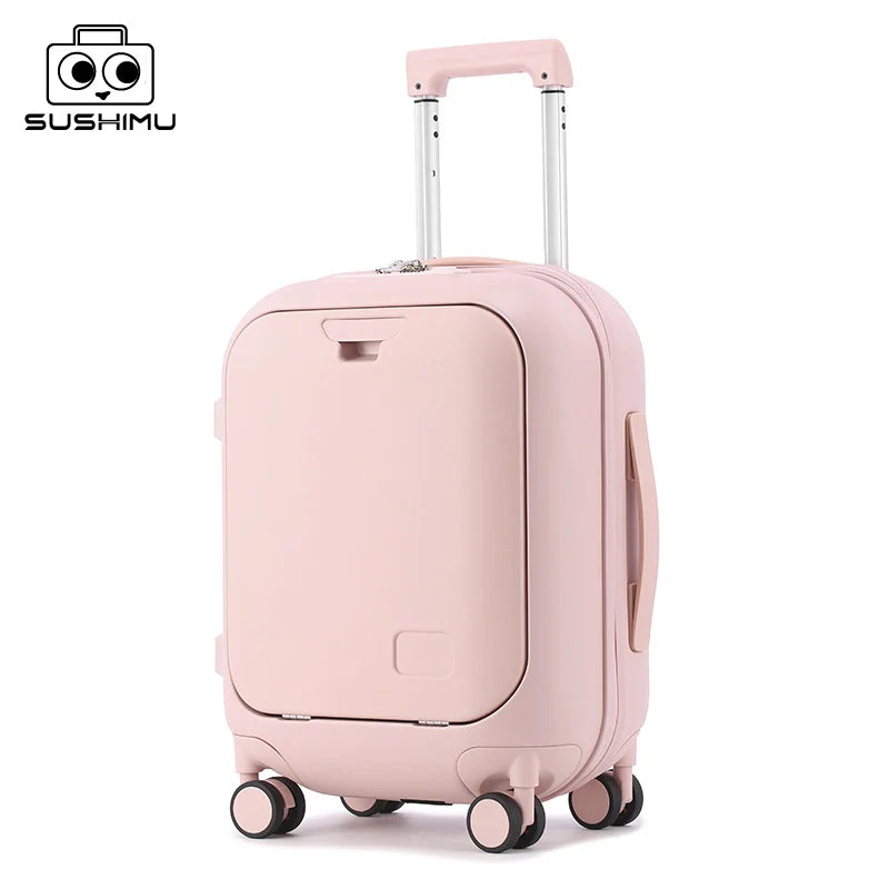 Valise SUSHIMU – Poche avant pour ordinateur portable, bagage à main 18, 20 et 24 pouces