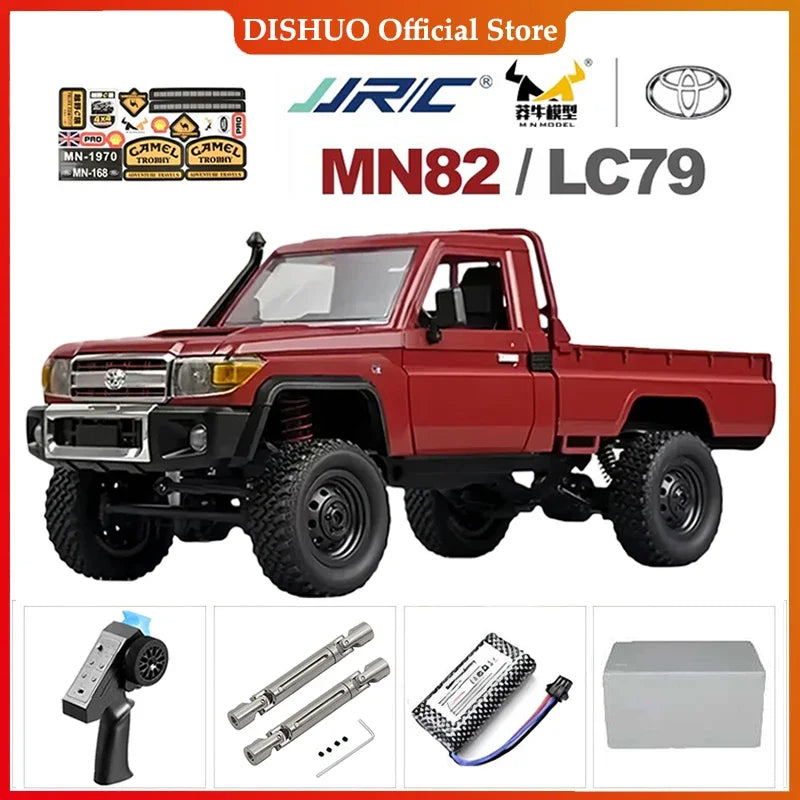 Voiture sur chenilles RC 4x4 MN128 MN82S 2.4G, Buggy d'escalade professionnel avec lumière LED, voitures télécommandées à grande échelle, jouets pour garçons, cadeau