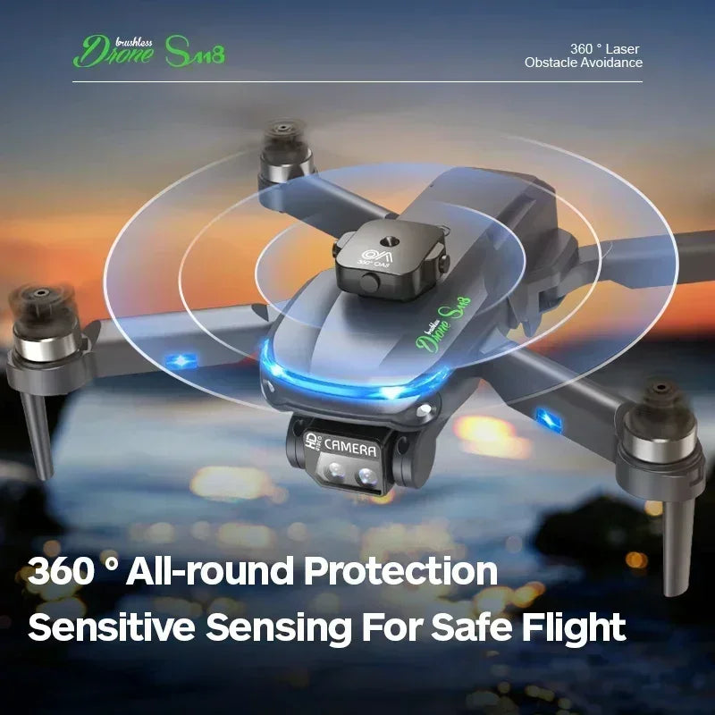 Drone Professionnel Xiaomi S118 pour Touristes, Caméra 8K, Évitement d'Obstacles, Quadricoptère RC Pliable, Moteur Sans Balais, Contrôleur de Vitesse Électronique (ESC)