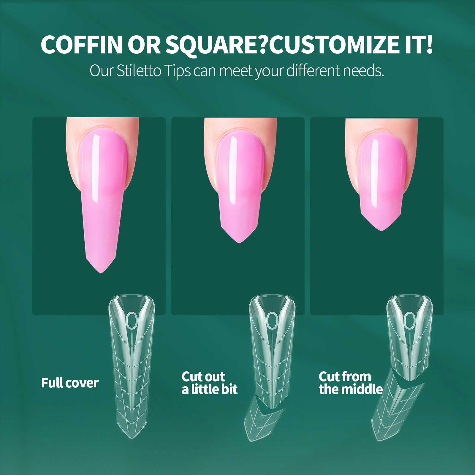 Film d'extension d'ongles, 150 pièces, 15 tailles