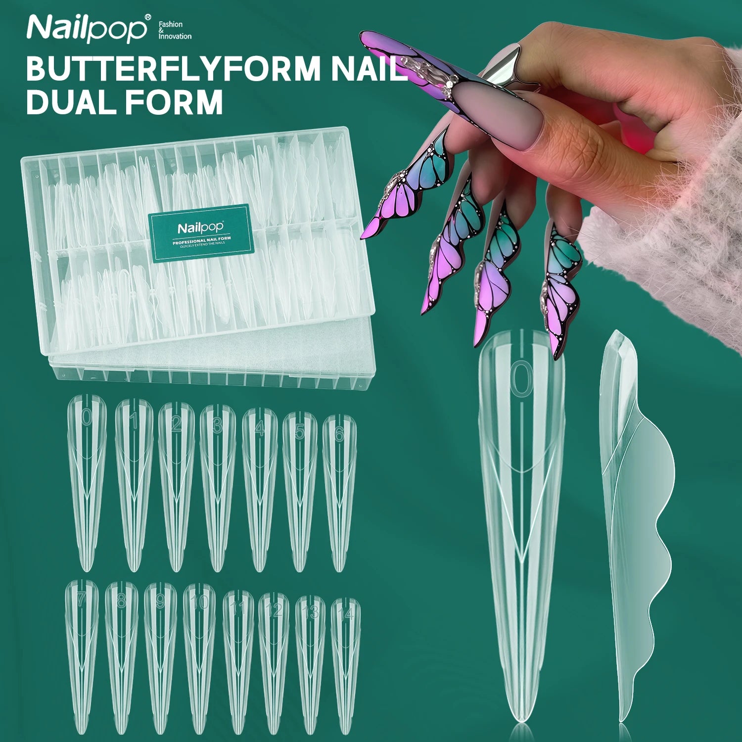 Ongles double formes couverture complète construction rapide Gel acrylique Kit d'extension d'ongle 150 pièces