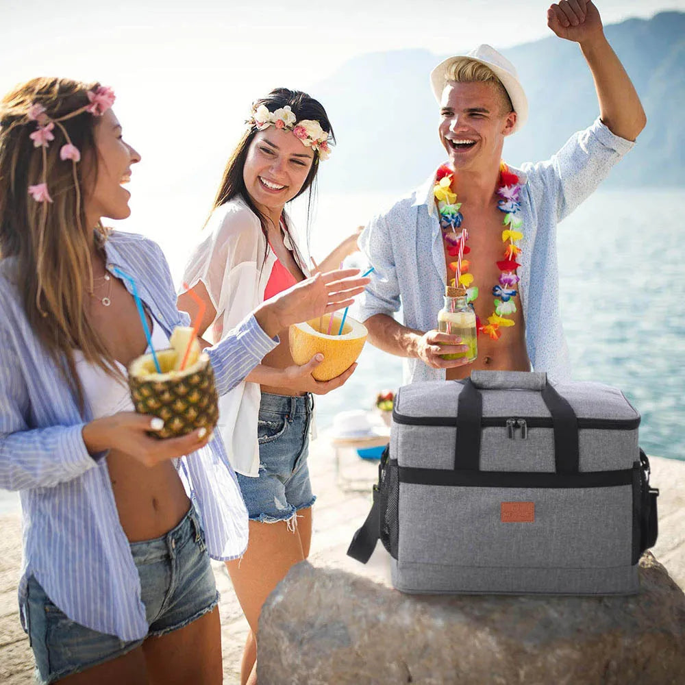 Sac isotherme pliable de grande capacité, boîte à lunch isotherme, pique-nique, voyage en plein air, camping, barbecue, fête de famille, 35l
