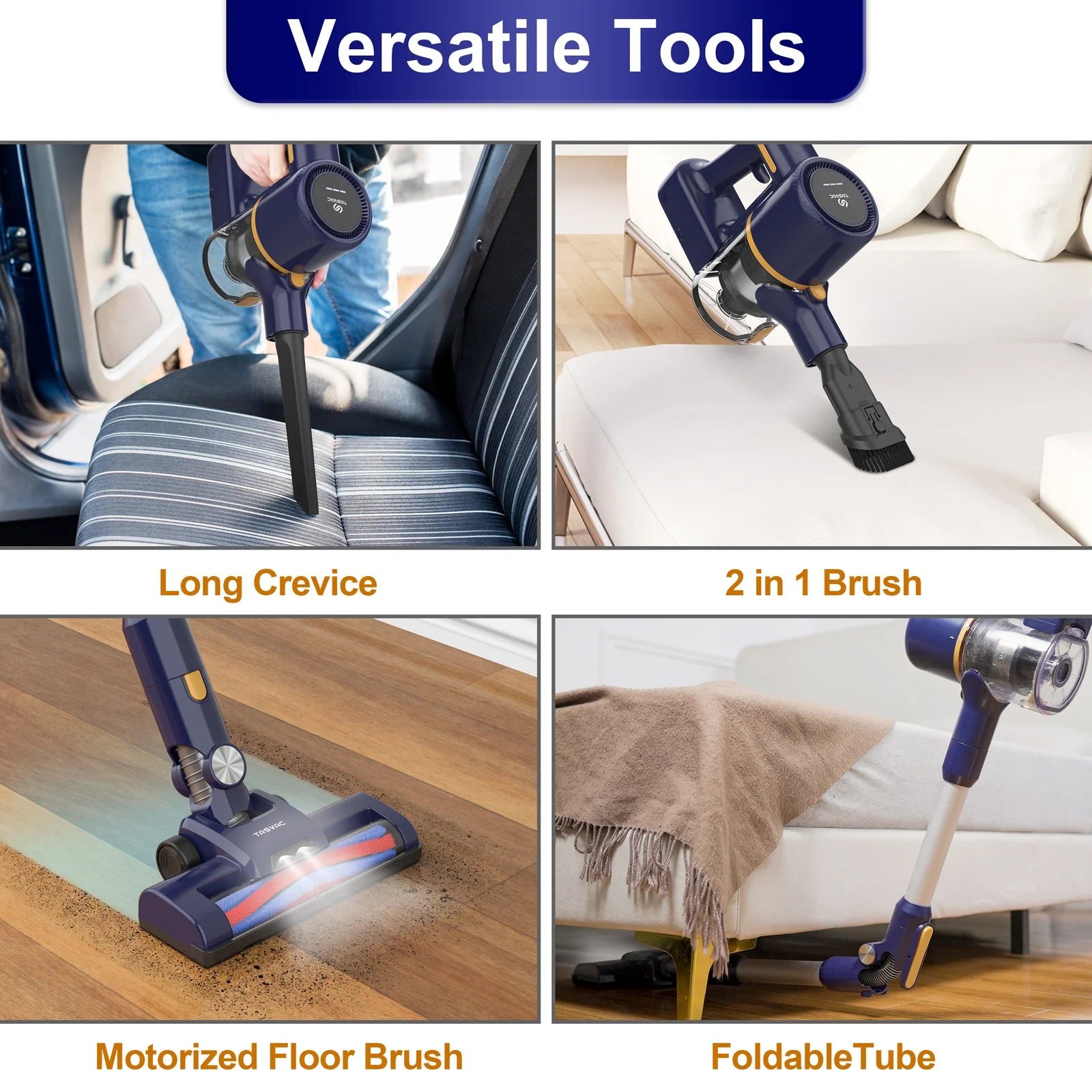 Aspirateur Balai Sans Fil N7 – 35 kPa, Bac à Poussière 1,2 L, Batterie Longue Durée, Autonomie Jusqu’à 55 min, Brosse 6‑en‑1