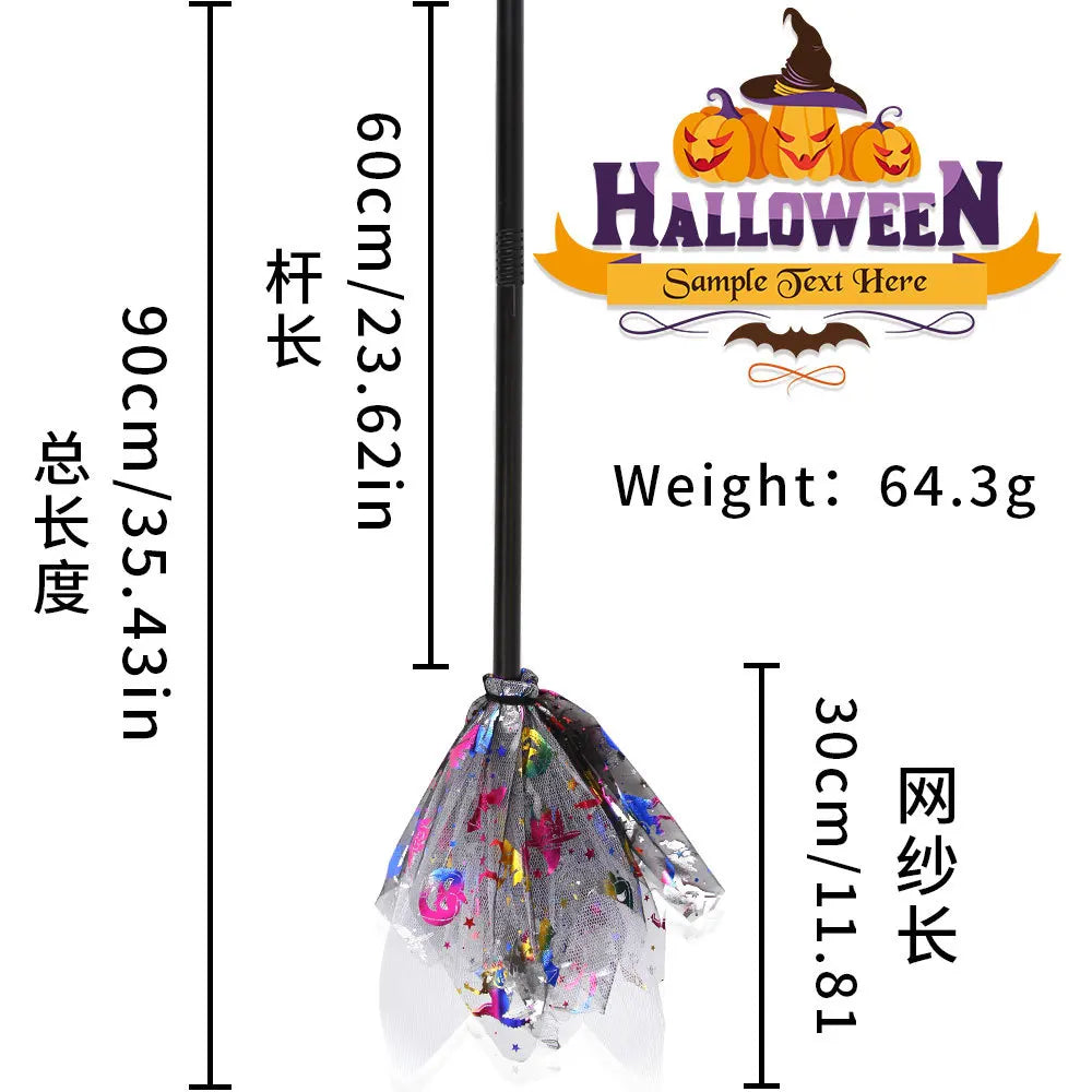 Décoration Balai de Sorcière pour Enfants – Accessoire Halloween, Photo
