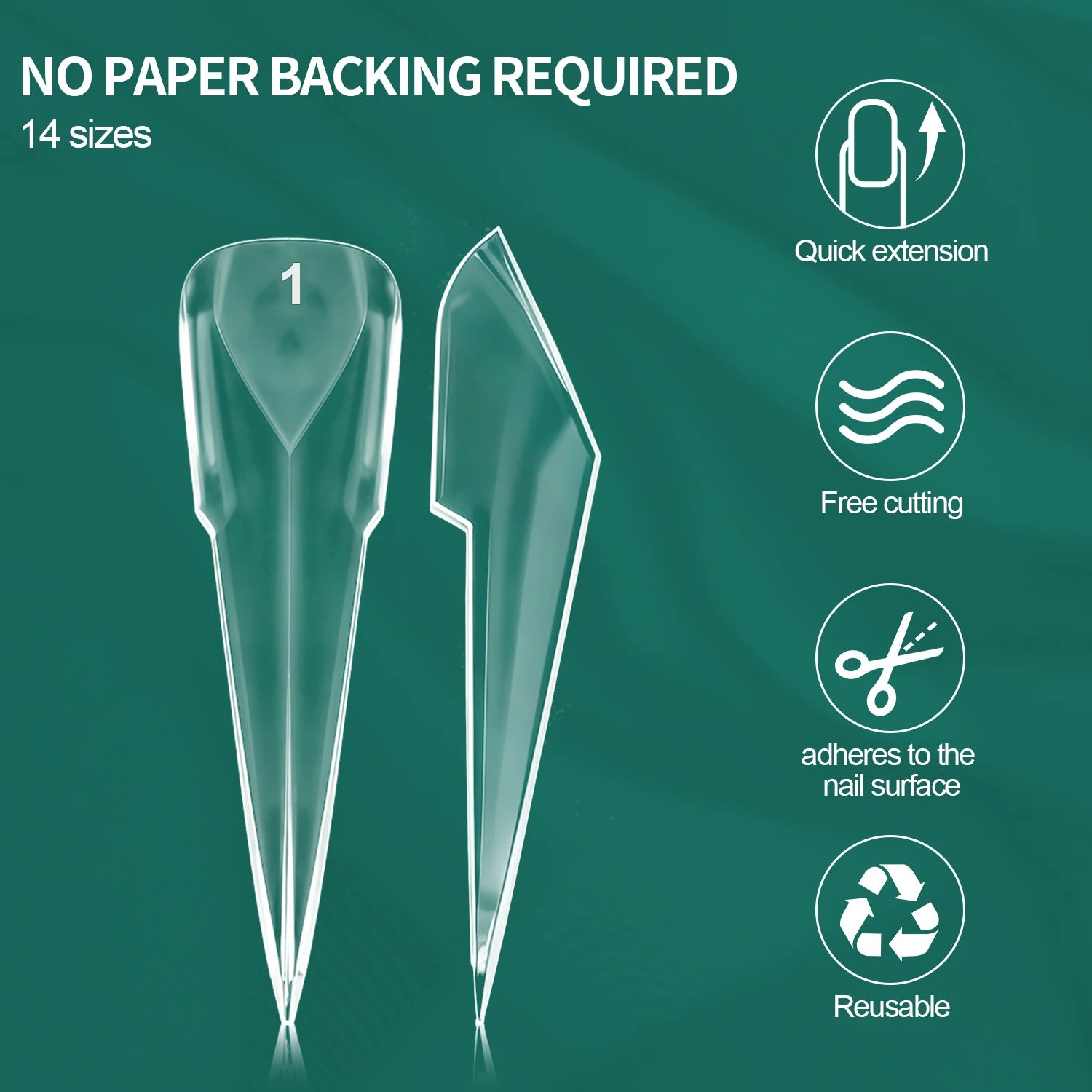 Formes d’ongles mécaniques, 140 pièces, 14 tailles