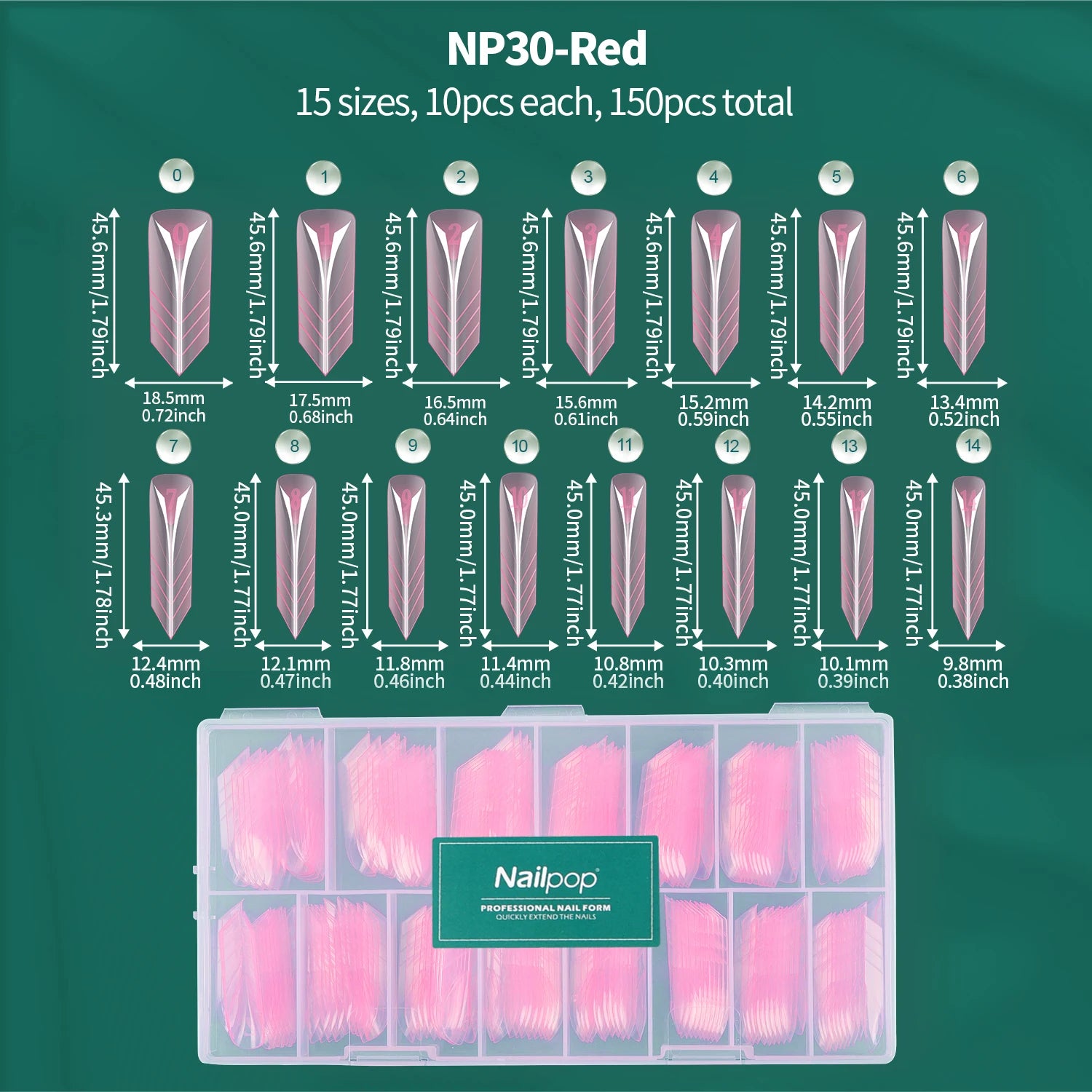 Formes d’ongles français double forme, 360 pièces, 6 styles uniques