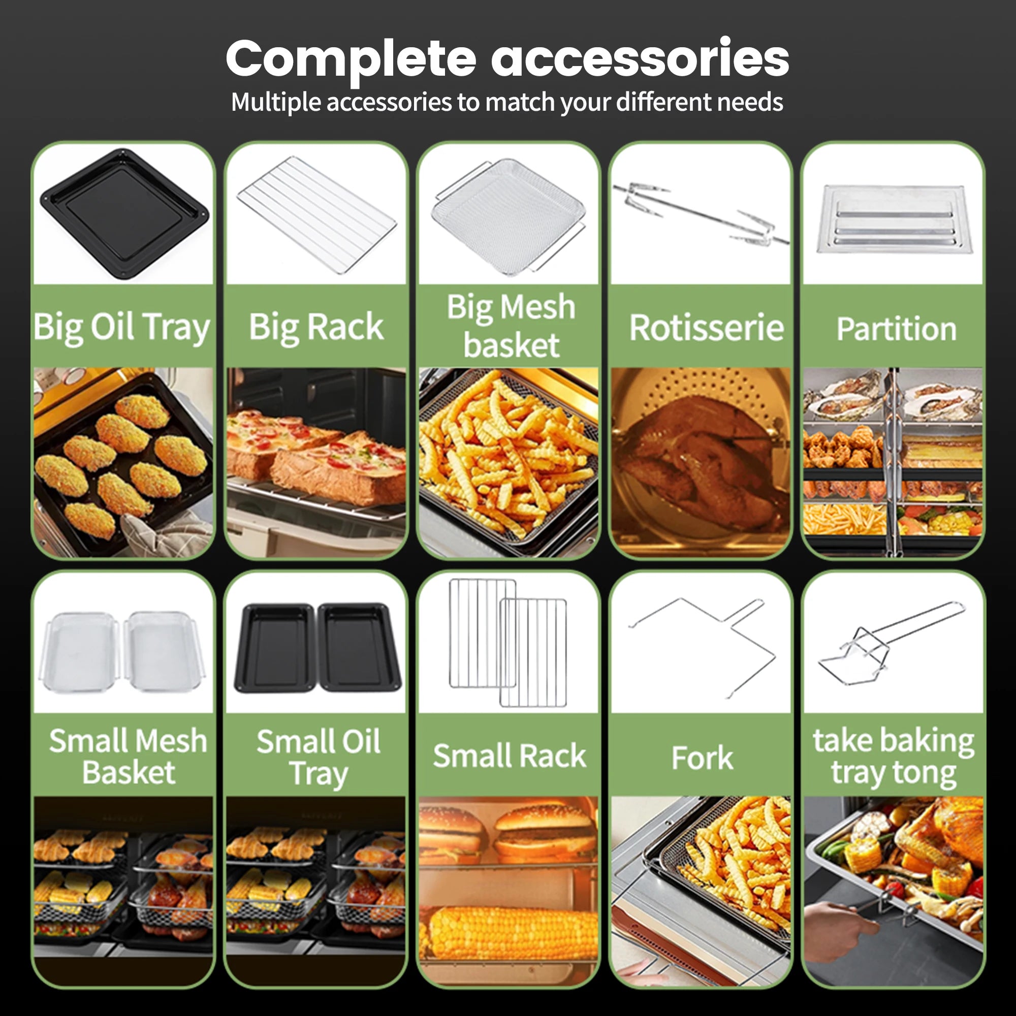 Friteuse à air chaud double zone, 23 L, four XXL 2200 W, écran tactile LED, 15 programmes, livre de recettes inclus