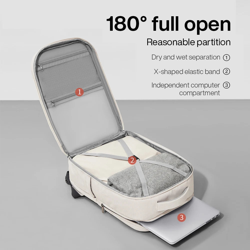 Sac à dos Mixi M5015 – Voyage et ordinateur portable, 18 pouces, étanche, unisexe