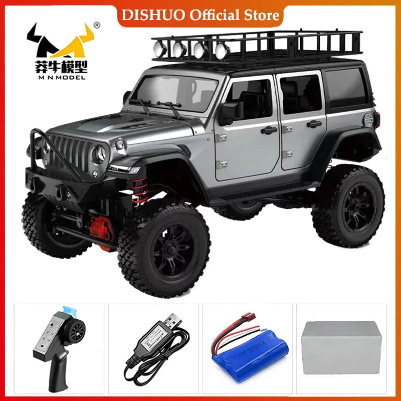 Voiture sur chenilles RC 4x4 MN128 MN82S 2.4G, Buggy d'escalade professionnel avec lumière LED, voitures télécommandées à grande échelle, jouets pour garçons, cadeau