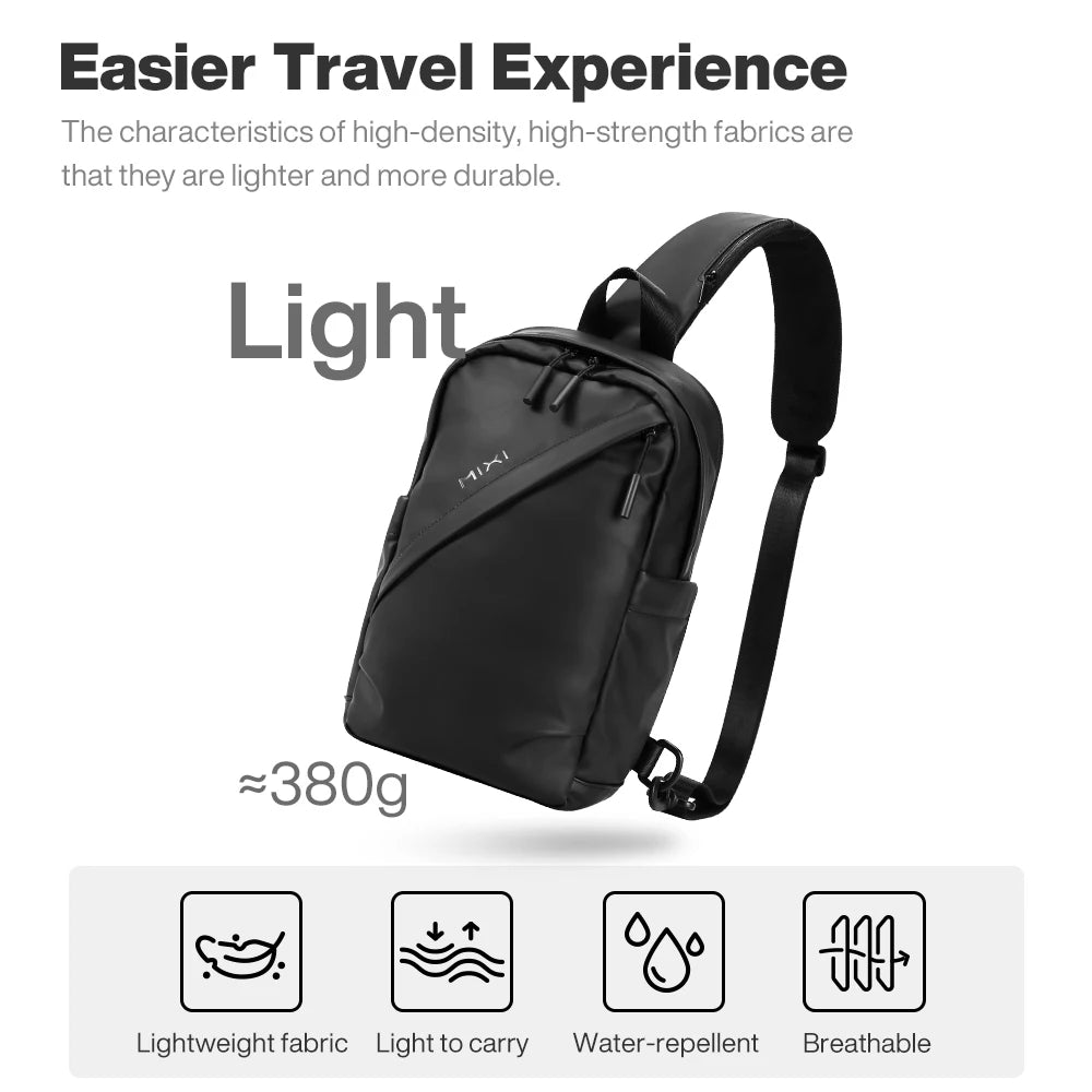 Sac de poitrine Mixi 11 pouces pour hommes – sac à dos étanche multifonctionnel, cyclisme, sport et voyage M2122