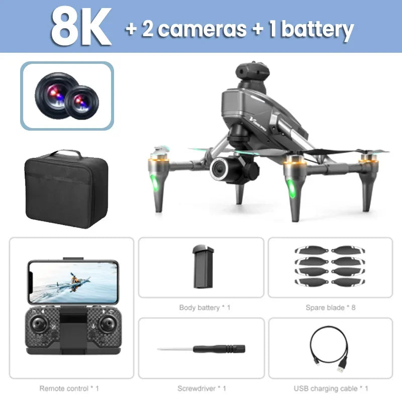Drone Xiaomi MIJIA V196 – 8K, Caméra HD Professionnelle, WIFI 5G, Évitement d'Obstacles 360°, Quadcopter Pliable