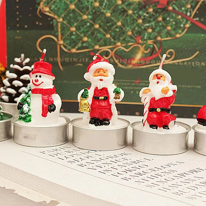 Bougie parfumée de Noël créative, Père Noël, bonhomme de neige, arbre enrichi, bougie aromatique à la cire de soja, coffret cadeau, 3 pièces par boîte