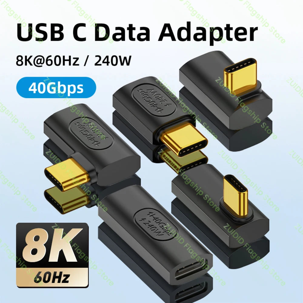 Adaptateur USB4.0 40Gbps PD240W USB C vers Type C Thunderbolt3 8K @ 60Hz 48V @ 5A, convertisseur de charge rapide, adaptateur de données OTG pour Macbook