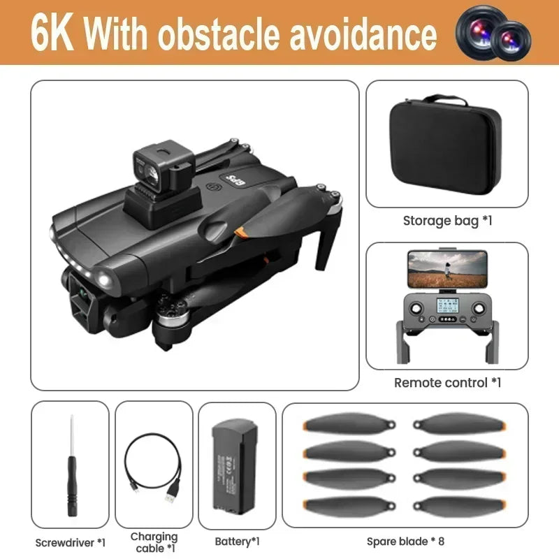 Drone Xiaomi V198 GPS MAX avec caméra professionnelle 8K, WiFi 5G, évitement d'obstacles au laser, moteurs sans balais, Drone pliable