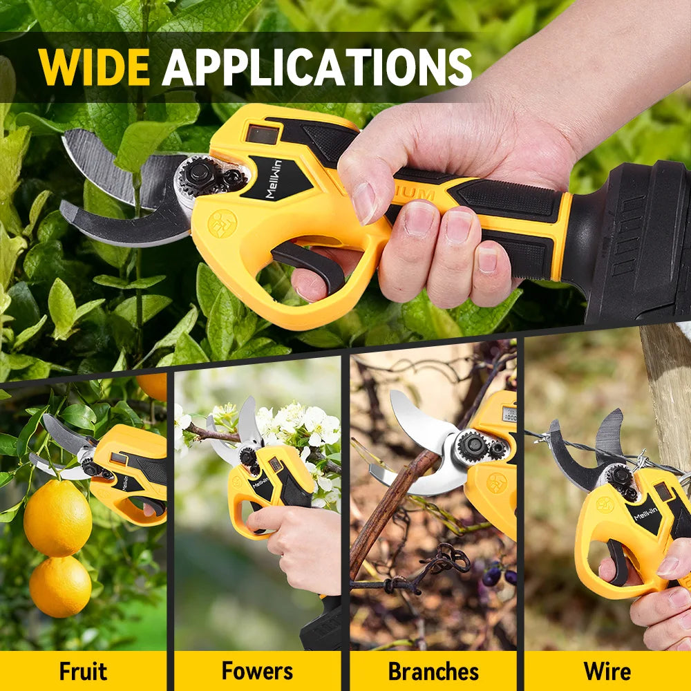 MELLWIN 32mm ciseaux électriques sans brosse fruits bonsaï branche d'arbre sans fil jardin sécateur cisailles outil pour Makita 18V batterie broche