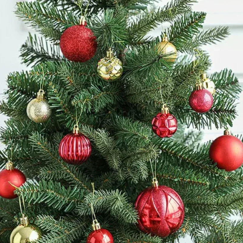 Weihnachtskugel-Dekoration, glänzender blauer Kugel-Anhänger, bemalte Box, Packung mit 34 Kugeln, Weihnachtsbaum-Dekoration