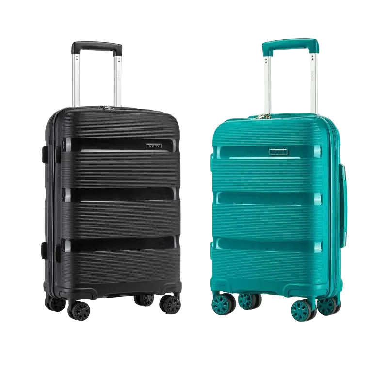 Bagages rigides Polypropylène KONO 3 pièces – léger, 4 rouleaux doubles, serrure TSA, valises 55/65/75 cm