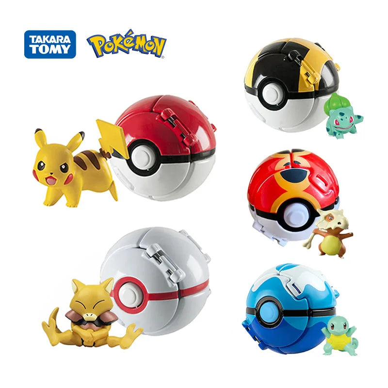 Pokémon Pokeball Anime Action Figure, Pikachu, SLaura, Pocket Monster Variant, Elf Ball Model Toys, Kids Gift