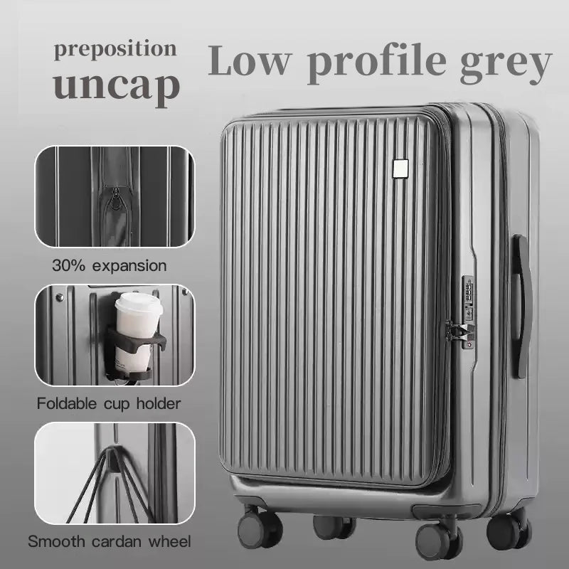 Valise SUSHIMU – Boîtier de chariot, ouverture avant, valise d’embarquement 20, 24 et 28 pouces