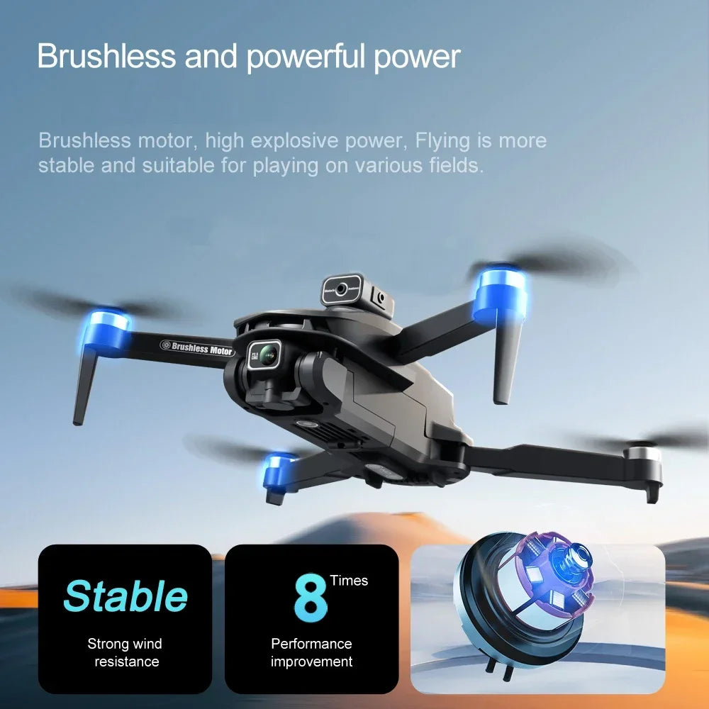 Drone V168 PRO GPS professionnel 8K avec caméra HD, FPV, WiFi 5G, moteur sans balais, pliable, RC quadcopter, évitement d'obstacles.