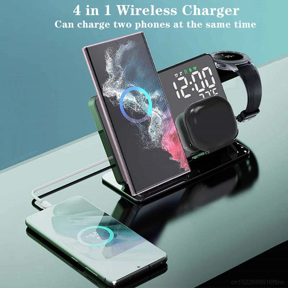 Chargeur sans fil 3 en 1 pour Samsung Galaxy Watch 6 5 Pro, station de charge rapide pour Galaxy S24 S23 S22, réveil, support de charge