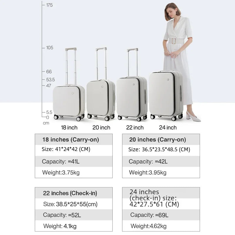 Valise Mixi M9260 – Bagage à main 18'' / 20'' / 24'' avec cadre en aluminium, Design breveté