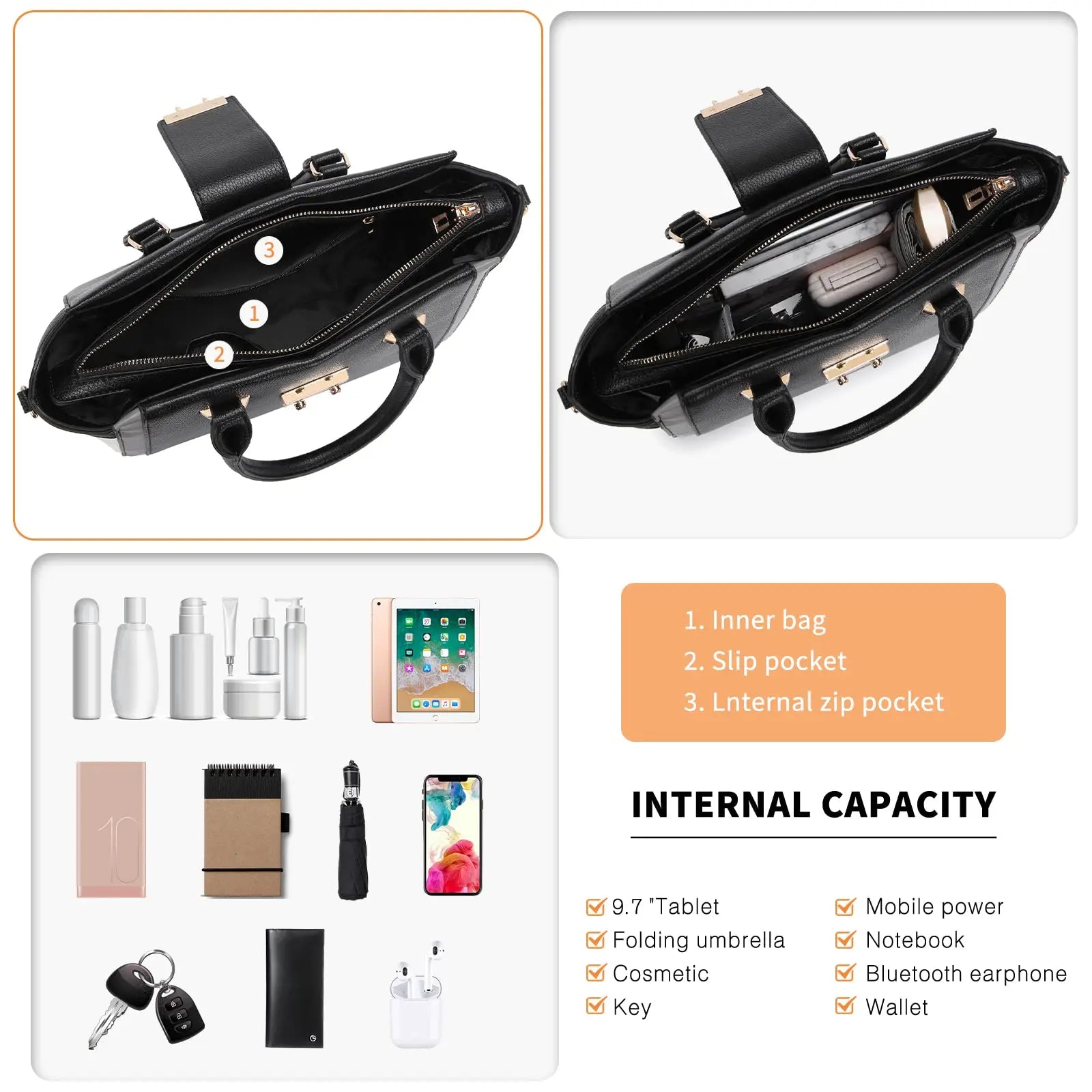 Sac à main femme rétro chic Miss Lulu, poignée et bandoulière