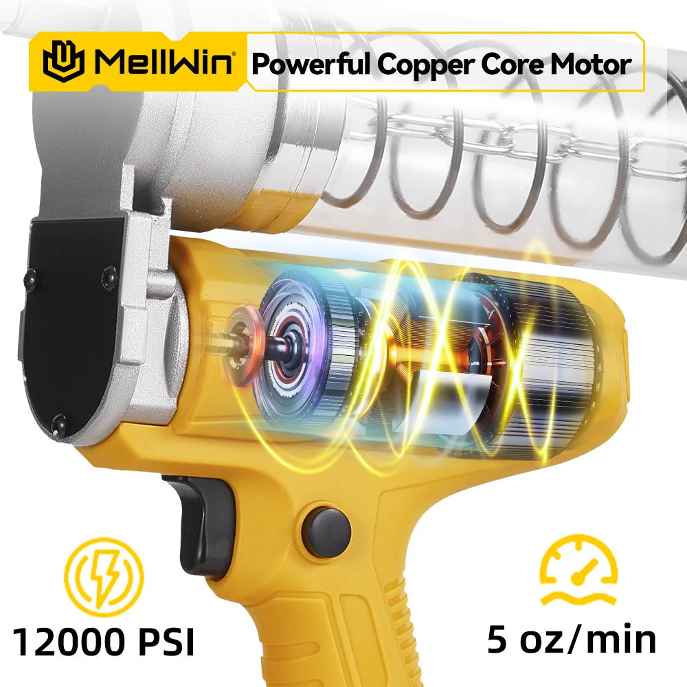 Pistolet à graisse MELLWIN électrique haute pression 12000PSI / 82MPa sans fil pour Makita 18V