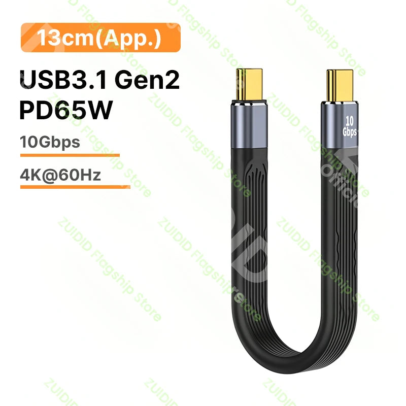 Câble USB pour Charge Rapide et Transfert de Données, Type C, Thunderbolt 3, 4K 60Hz, 40Gbps, 4.0, Gen3, PD, 100W, 5A