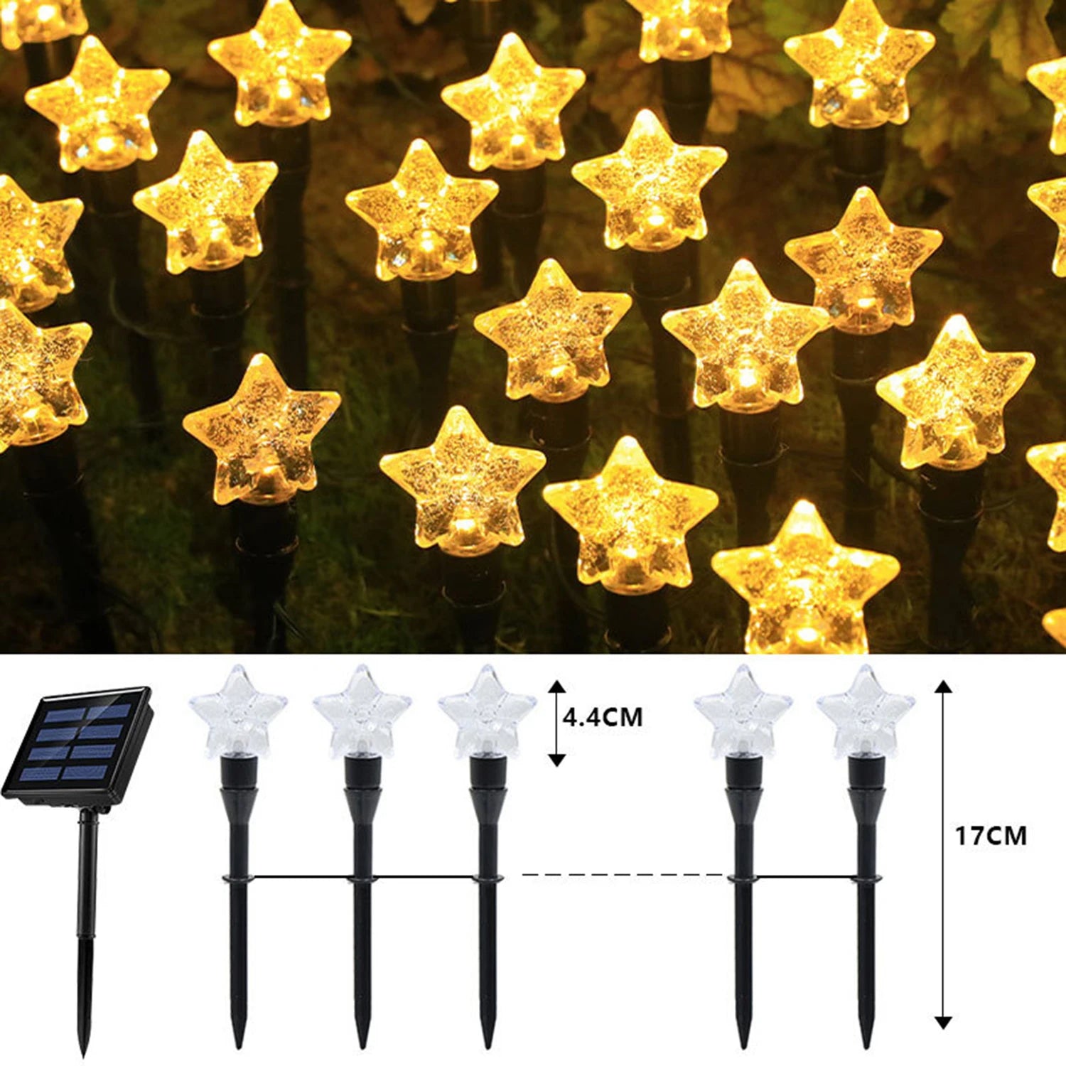 T-SUNRISE Solar-Rasenleuchten 3000K / RGB – dekorative LED für Garten, Hof, Gehweg und Terrasse, 8 Modi, 8-10 Stunden Laufzeit