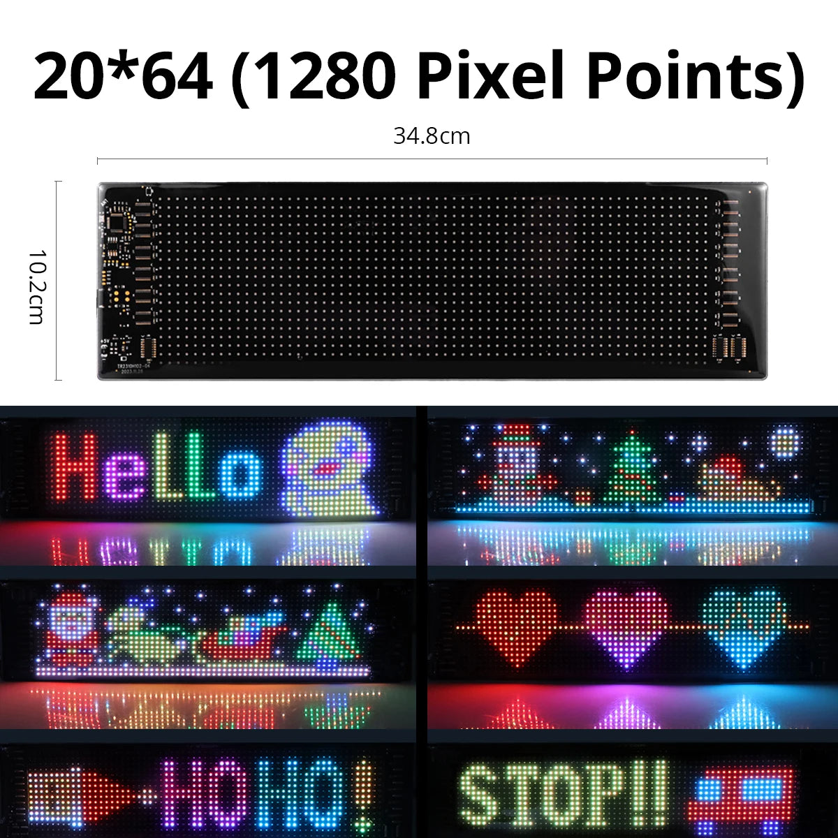 Écrans d'affichage LED Bluetooth intelligents, Module LED RGB, panneau de matrice de pixels, panneau à défilement, lumière publicitaire, décor de voiture